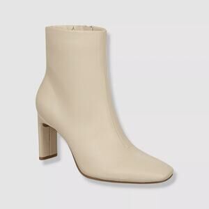 Alfani Women's Terrie Faux Leather Block Heel Ankle Boots, White Size 10M